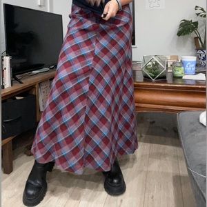 Plaid maxi skirt